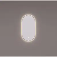HiPP Spiegel design spv 13900 ovaal 45x90 cm met frame mat zwart met verlichting incl. Spiegelverwarming