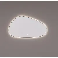 HiPP Spiegel Design SPV 13600 Organisch 100x60 cm Met Frame Mat Zwart Met Verlichting Incl. Spiegelverwarming