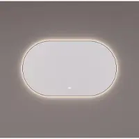 HiPP Spiegel design spv 13700 bl ovaal met verlichting incl. Spiegelverwarming mat zwart frame