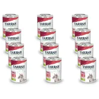 Yarrah 12x Bio Kat Blik Brokjes In Saus - Kip & Rund - Kattenvoer - 405g