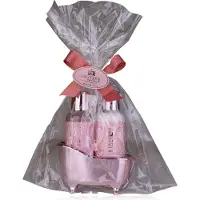 Accentra Festive Edition - Bath Set Winter Rose | Geschenkset | 2 Producten in 1 Cadeau | Badset in een roze badkuip | Incl. 100ml douchegel, 100ml bodylotion | Parabenenvrij | Vegan Friendly |