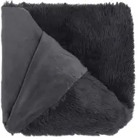 Unique living plaid mats dark grey -130x180cm