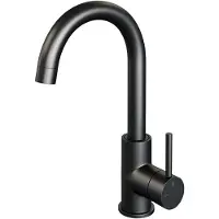 Brauer Wastafelmengkraan Black Edition Coldstart Opbouw Hoog Gebogen Ronde Hendel Mat Zwart