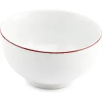 BonBistro Kom 14xH8cm burgundy rim Basic White (Set van 6)