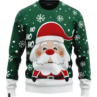 JAP Christmas Kersttrui (maat S) - 100% Gerecycled - Kriebelt niet - Kerstcadeau volwassenen - Foute Kersttrui dames en heren - Kerstman - Groen