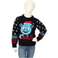 Apollo Kersttrui kinderen - Gebreid - Blauw/rood - Maat 140/146 - kersttrui kind - kersttrui jongens - kersttrui meisjes - kerst trui kinderen