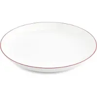 BonBistro Kom 27xH4cm coupe burgundy rim Basic White (Set van 6)