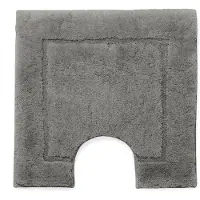 Casilin WC-mat Antislip Orlando - 59x59cm - Met Uitsparing - Vierkante Badmat - Waterabsorberend - Wasbaar en Sneldrogend - Acryl - Grijs, Mouse