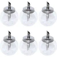 Concorde Suikerpot met strooier – 6x - voorraadpot glas – 250 ml – 8 x 8 x 11 cm – metalen schroefdeksel
