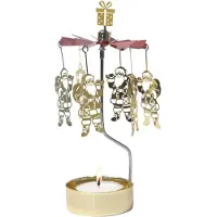 Pluto Design From Santa theelicht carrousel Goud-rode spinner