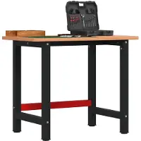 vidaXL Werkbank rechthoekig 100x60x81,5 cm massief beukenhout