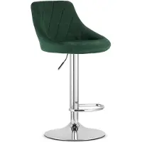 Leobert Barkruk - - Kast - Groen fluweel / Verchroomd onderstel - Set van 2