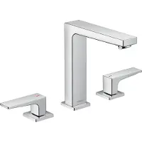 Hansgrohe Wastafelmengkraan metropol 3-gats 160 met rechte greep en push-open afvoer chroom