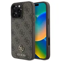 GUESS 4G Metal Logo Backcover MagSafe voor de Apple iPhone 16 Pro Max - Bruin