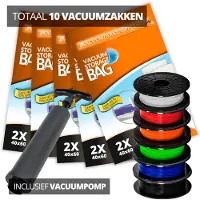 Pro Pakket Vacuumzakken voor Filament [Set 10 Zakken+Pomp]