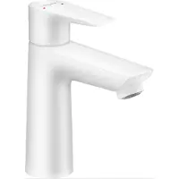 Hansgrohe Wastafelmengkraan talis e 110 eengreeps met trekwaste mat wit