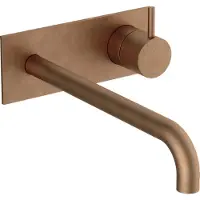 Hotbath Cobber inbouw wastafelkraan 25cm met plaat verouderd messing