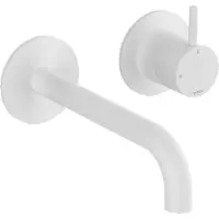 Hotbath Cobber CB105EXT18 afbouwdeel inbouw wastafelkraan met 18cm uitloop mat wit