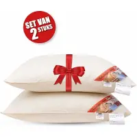 De schaperie Schaperie hoofdkussens set van 2 stuks iws gecertificeerd wol stevig -