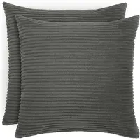 Blumtal Zachte Kussenhoes - Verstopte rits - Deco Kussen - Corduroy - 45 x 45cm - Antraciet - Set van 2