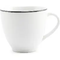 BonBistro Kop 20cl black rim Basic White (Set van 6)