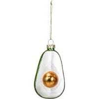Housevitamin Kersthanger - kerstbal - Advocado - Glas - Groen - 5,5x4x9,5cm
