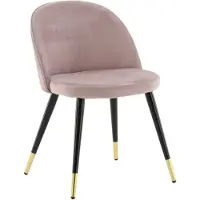 Svea - Zako eetkamerstoel - gouden poot - velvet - roze