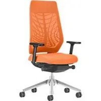 Interstuhl JOYCE is3 bureaustoel, synchroonmechanisme, armleuningen, FlexGrid lendensteun, netrugleuning, vlakke zitting, zwart/oranje