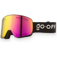 GOOFF Magnet skibril en snowboardbril – paars-goud oliekleur magnetisch vizier