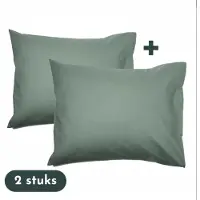 Zavelo Kussenslopen - Hotelkwaliteit - Set van 2 Stuks - Groen - 60x70cm - 100% Katoen - Hotelsluiting