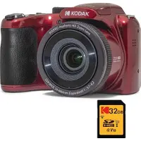 Kodak Pixpro AZ255 Camera, 16,35 MP, 25x zoom, Full HD, Rood - + 32GB geheugenkaart