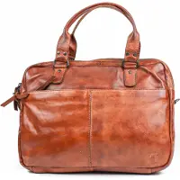 Bear design Teun Leren Laptoptas 14" - Cognac