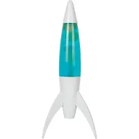 Itotal Lavalamp - Lava Lamp - Sfeerlamp - 45 x 20 cm - Glas/Aluminium - 25W - blauwe vloeistof met groene lava - Witte voet - XL2933