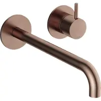 Hotbath Cobber CB105EXT25 afbouwdeel inbouw wastafelkraan met 25cm uitloop geborsteld koper PVD