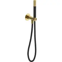 Hotbath Cobber CB7502 handdoucheset met staafhanddouche aan houder met uitlaat geborsteld messing PVD