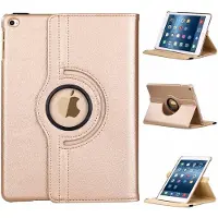 Ntech Hoes geschikt voor Apple iPad iPad 9.7 (2017 / 2018) hoesje 360° draaibaar Champagne Goud