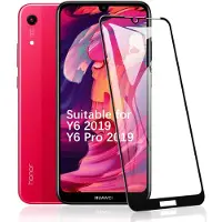 Ntech Screenprotector geschikt voor Huawei Y6 2019 Full Cover Glass Screenprotector - Zwart