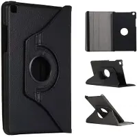 Ntech Hoesje Geschikt Voor Samsung Galaxy Tab A 8.0 (2019) Draaibaar Hoesje - Zwart