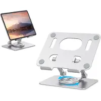 Ntech laptop standaard Ergonomisch - verstelbaar en opvouwbaar Laptoptafel-360° draaibare laptophouder - Universeel 8 tot 16 inch - Aluminium - Alle laptops - Ergonomisch