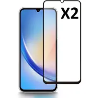 Ntech Full Cover Screenprotector Geschikt voor Samsung Galaxy A34 5G Zwart 2pack | Volledige Beschermglas Tempered Glass | Screenprotector Geschikt voor Samsung Galaxy A34 5G Screenprotector