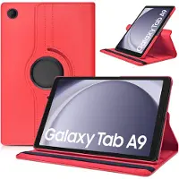 Ntech Hoes Geschikt voor Samsung Galaxy Tab A9 hoes – 360° draaibaar tablethoes – Rood