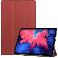Ntech Hoes Geschikt voor Lenovo Tab P11 Plus hoes - Hoes Geschikt voor Lenovo Tab P11 Plus bookcase Wine Rood - Trifold tablethoes smart cover - hoes Hoes Geschikt voor Lenovo Tab P11 Plus - Ntech