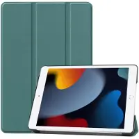 Ntech Hoes geschikt voor iPad 2021 / 2020 / 2019 (9e/8e/7e Generatie / 10.2 inch) hoes Donker Groen – Smart boekcase Triflod - Ntech