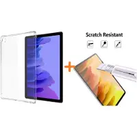Ntech Screenprotector Geschikt voor Samsung Galaxy Tab A7 10.4 Hoes siliconen Shockproof - (2020/2022) - Schokbestendig Transparant cover + Screenprotector 1x