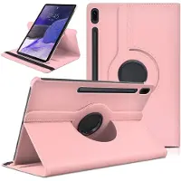 Ntech Hoesje Geschikt Voor Samsung Galaxy Tab S8 hoes Draaibare Book case Licht Roze - Hoesje Geschikt Voor Samsung Galaxy Tab S8 hoesje 2022 - Tab S7 hoes 11 inch Tablet Hoes