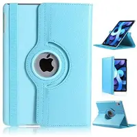 Ntech Hoes geschikt voor iPad Air 2020 (10,9 inch) - 360 Graden Draaibare bookcase met standaard - Lichtblauw