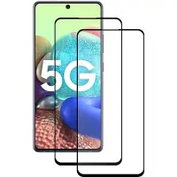 Ntech Screenprotector Geschikt voor Samsung Galaxy A72 5G screenprotector Full Cover 2 Pack tempered glazen Zwart