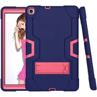 Ntech Hoes Geschikt voor Samsung Galaxy Tab A 10.1 Hoes (2019) Armor Kickstand Case - Donker / Pink
