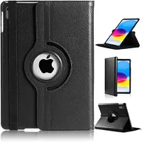 Ntech Hoes geschikt voor iPad 2022 (10.9) 10e generatie draaibare bookcase 360° Case - Zwart
