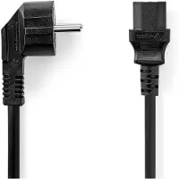 Nedis Stroomkabel | Type F (CEE 7/7) Male | IEC-320-C13 | Recht | Recht | Vernikkeld | 3.00 m | Rond | PVC | Zwart | Doos - CEGB10000BK30